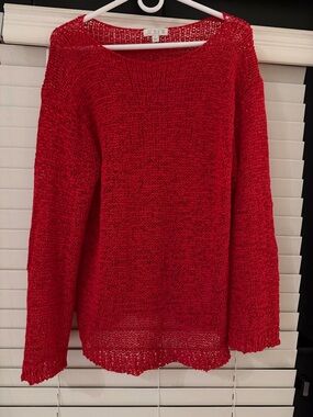 J.Crew Red Lightweight Knit Sweater
